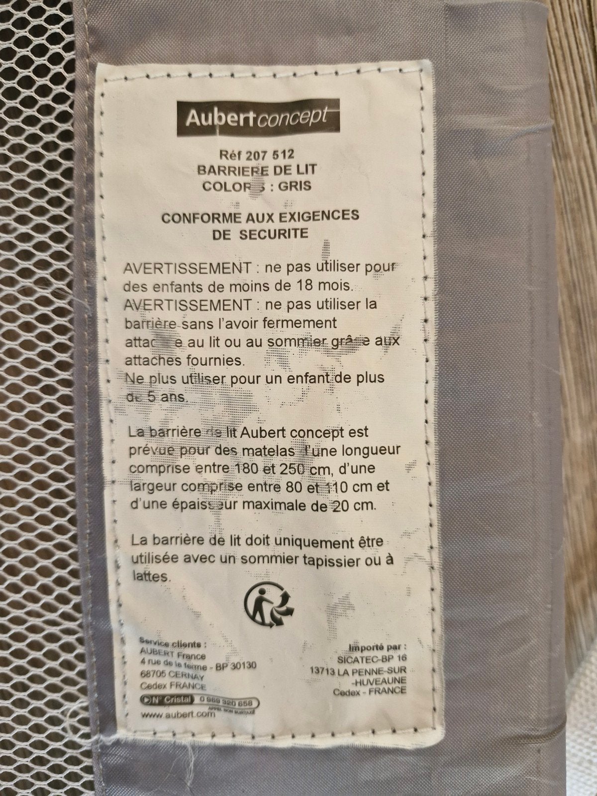Aubert Concept bedhekje - Grijs, Ophalen, Gebruikt, Overige typen