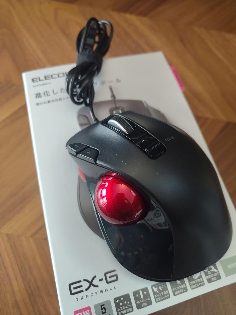 ELECOM EX-G Bedrade Trackball Muis - Ergonomisch Zwart, Computers en Software, Muizen, Rechtshandig, Gebruikt, Ergonomisch, Ophalen of Verzenden