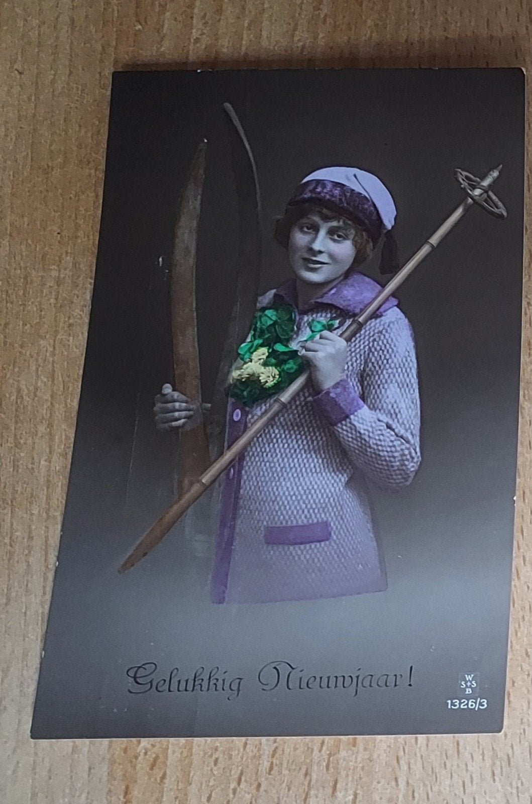 Oude Nieuwjaarskaart WSSB Berlijn – Ski / Wintersport, Verzamelen, Ophalen of Verzenden, 1920 tot 1940, Gelopen, Feest(dag)