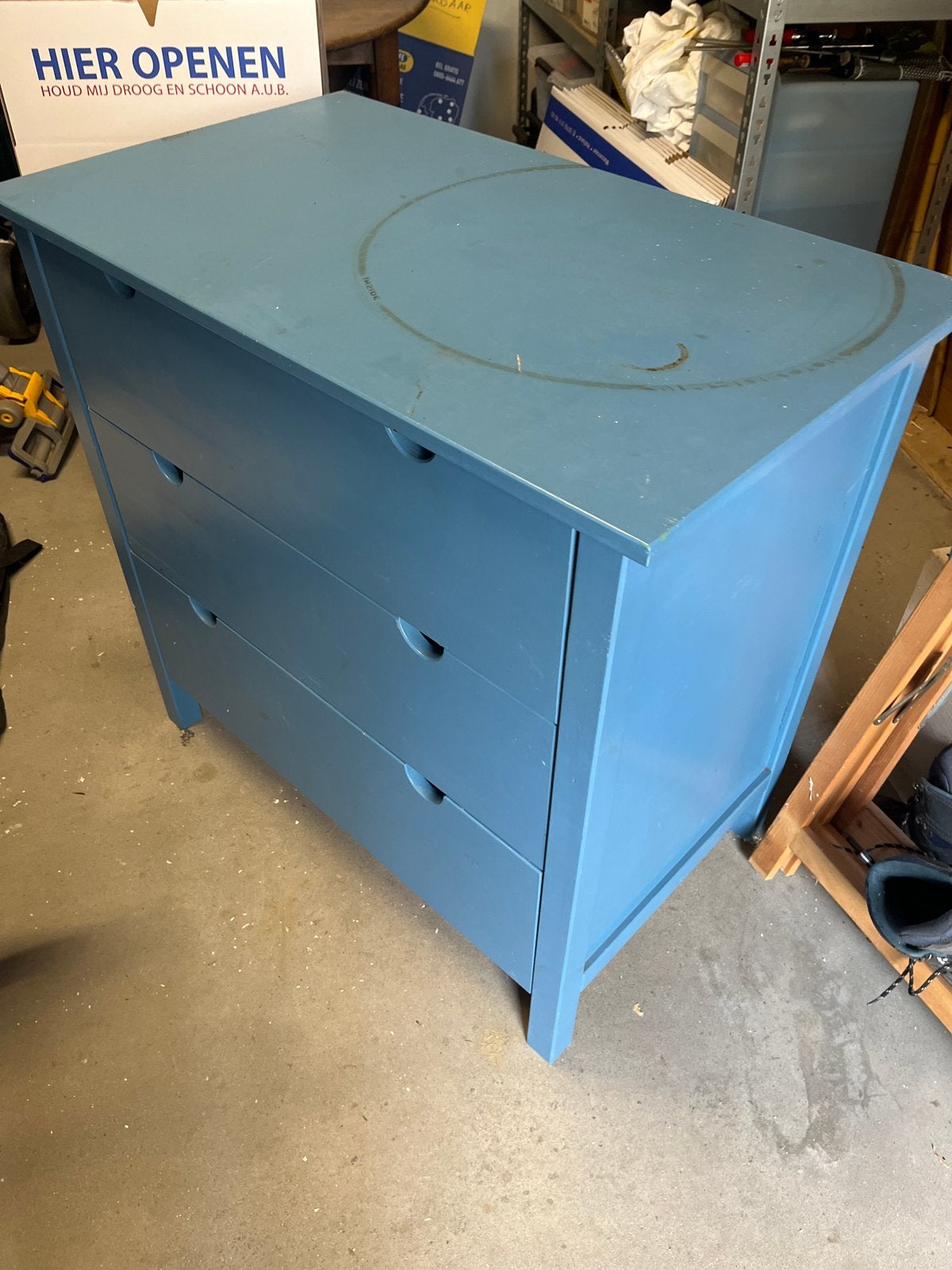Blauwe  IKEA ladekast met 3 laden - Gebruikt, Ophalen, Gebruikt, 50 tot 100 cm, 3 of 4 laden