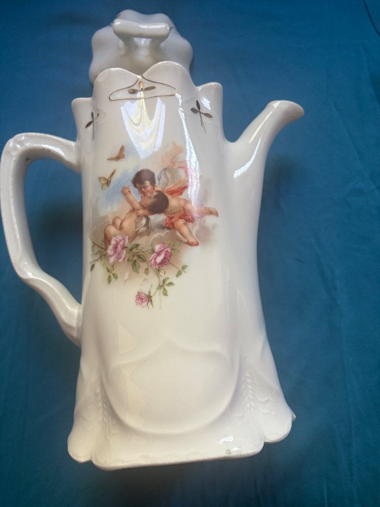 Antieke porseleinen theepot – luxe Europese stijl ca. 1880, Ophalen of Verzenden
