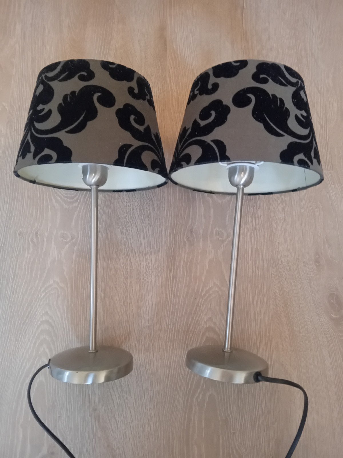 Mooie vintage set van 2 lampen., Huis en Inrichting, Zwart, Ophalen, Vintage
