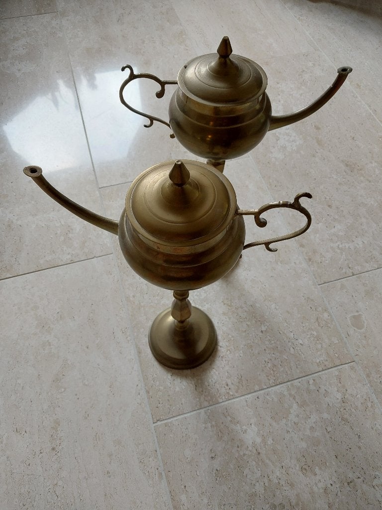 messing olielamp snotneus oriëntaals Arabisch antiek vintage, Antiek en Kunst, Antiek | Koper en Brons, Verzenden, Koper