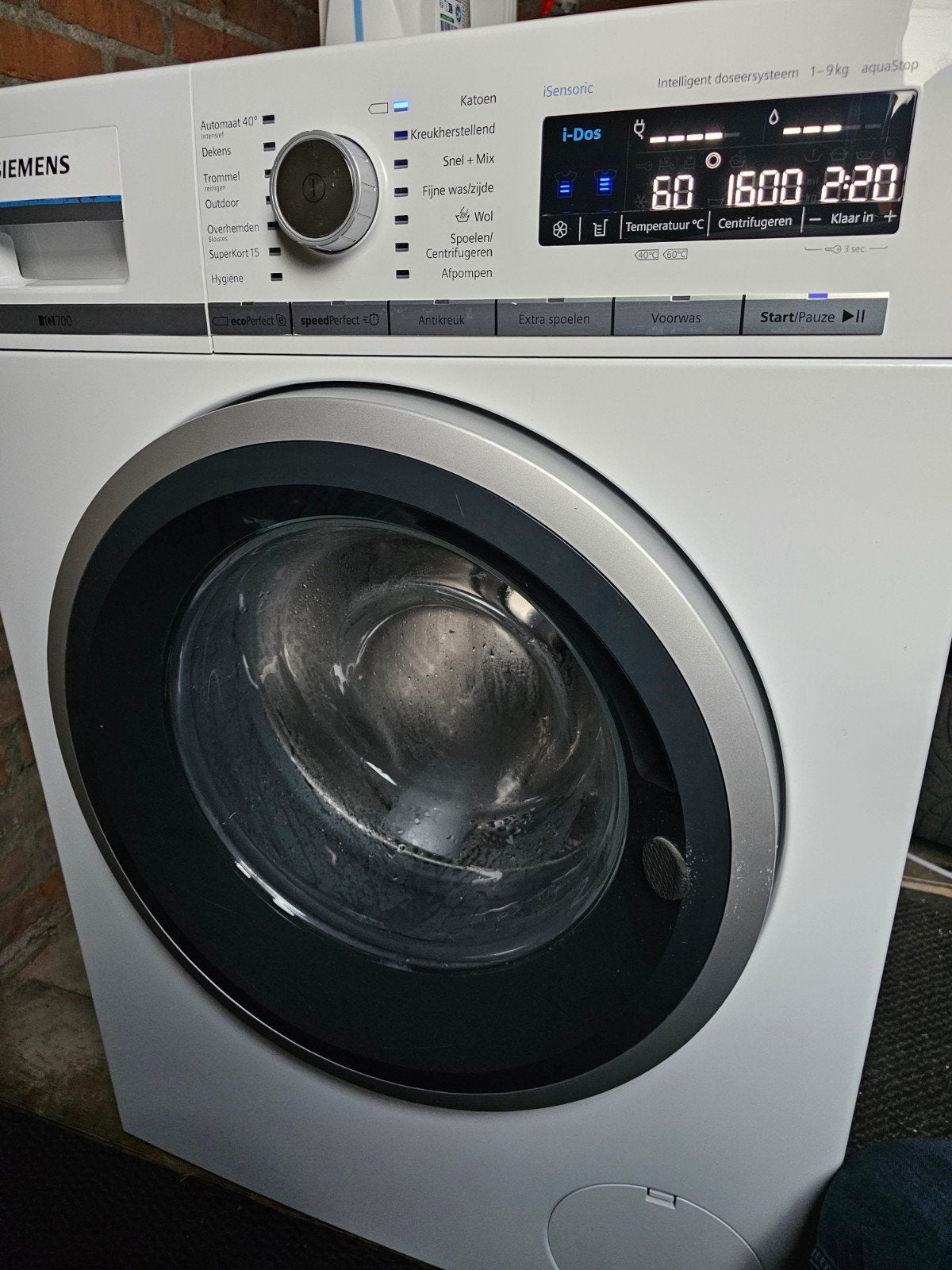 Siemens i-Dos Wasmachine 9 kg 1600 toeren laat geen wasverza, Ophalen, Gebruikt, 8 tot 10 kg, 1600 toeren of meer