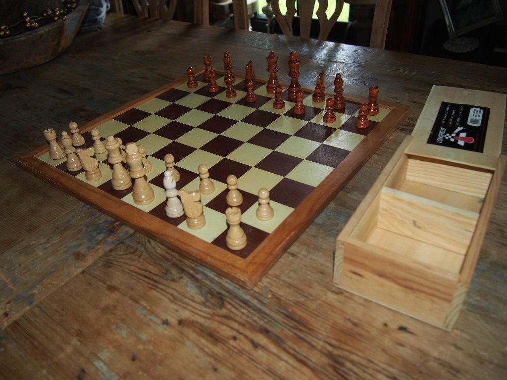 Houten Schaakspel - 43x43 cm Bord, Koning 7,5 cm, Een of twee spelers, Ophalen of Verzenden, Gebruikt