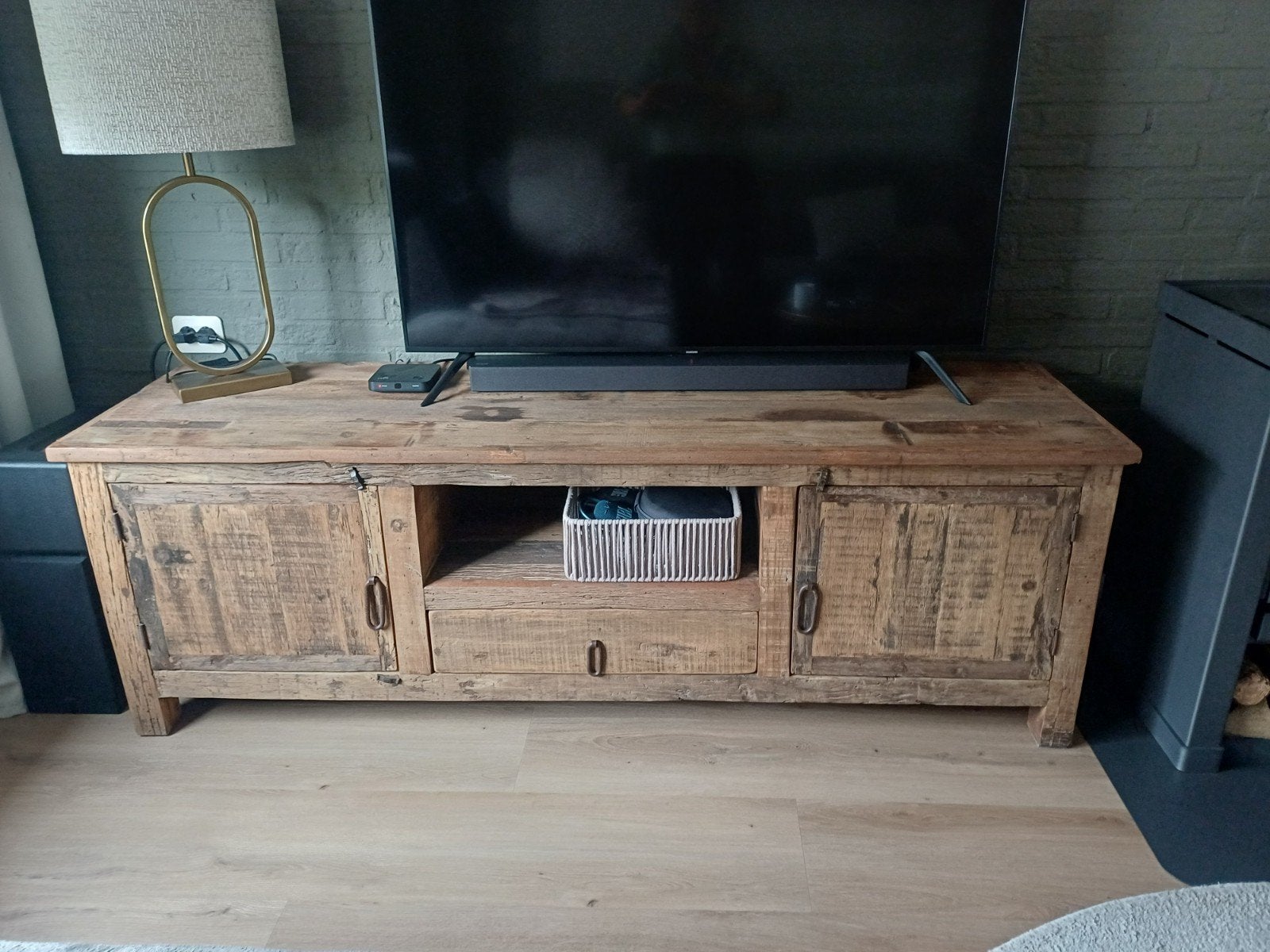 Landelijke teakhouten kast, Huis en Inrichting, Ophalen, 50 tot 75 cm, 50 tot 100 cm, 150 tot 200 cm