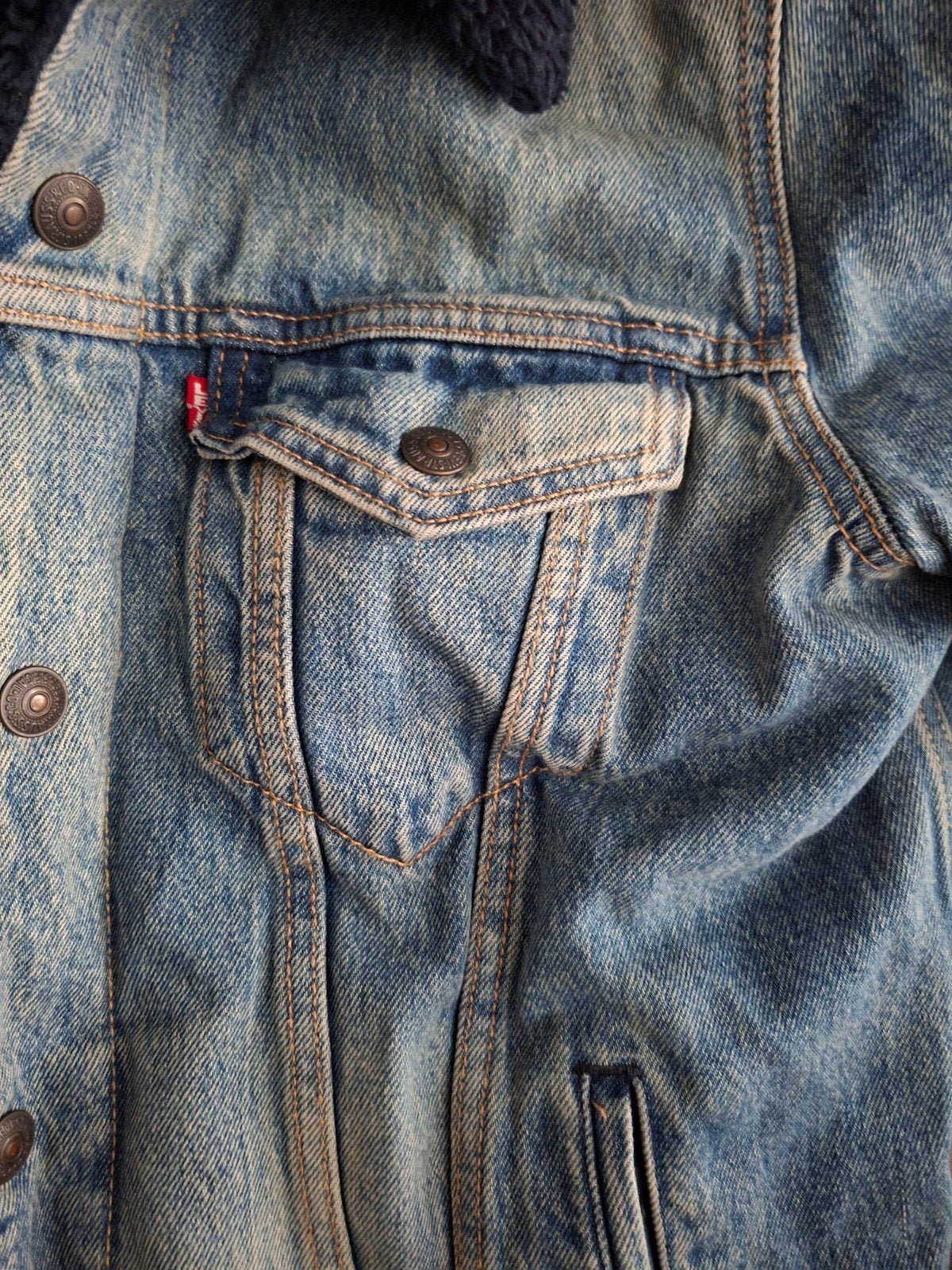 levi's sherpa gevoerde spijkerjas, Ophalen, Zo goed als nieuw, Blauw