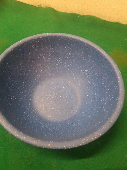 -	Schaal emaille blauw en rood vintage, Verzamelen, Retro, Ophalen of Verzenden