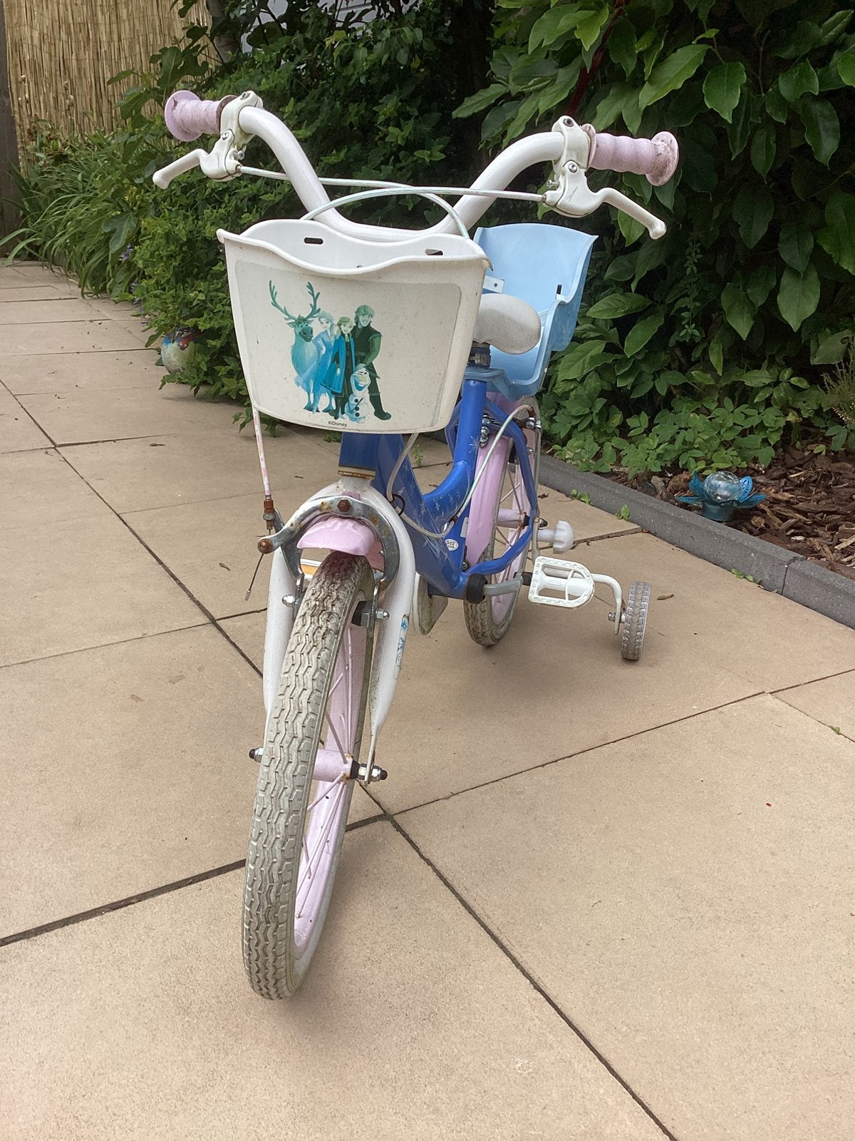 Kinderfiets Frozen 16 inch met zijwieltjes, Fietsen en Brommers, Fietsen | Kinderfietsjes, Ophalen, Gebruikt, 16 tot 20 inch, Zijwieltjes