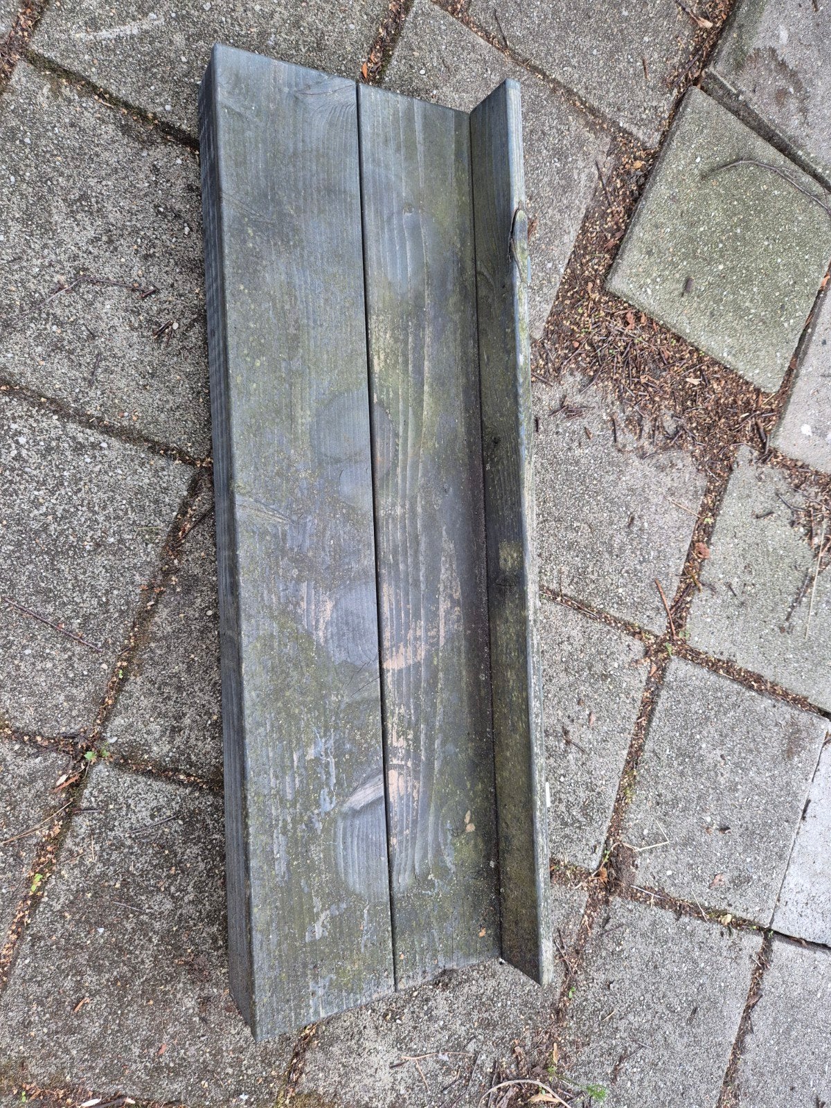 Balkontafel met metalen beugels, Ophalen, Gebruikt, Rechthoekig, Hout