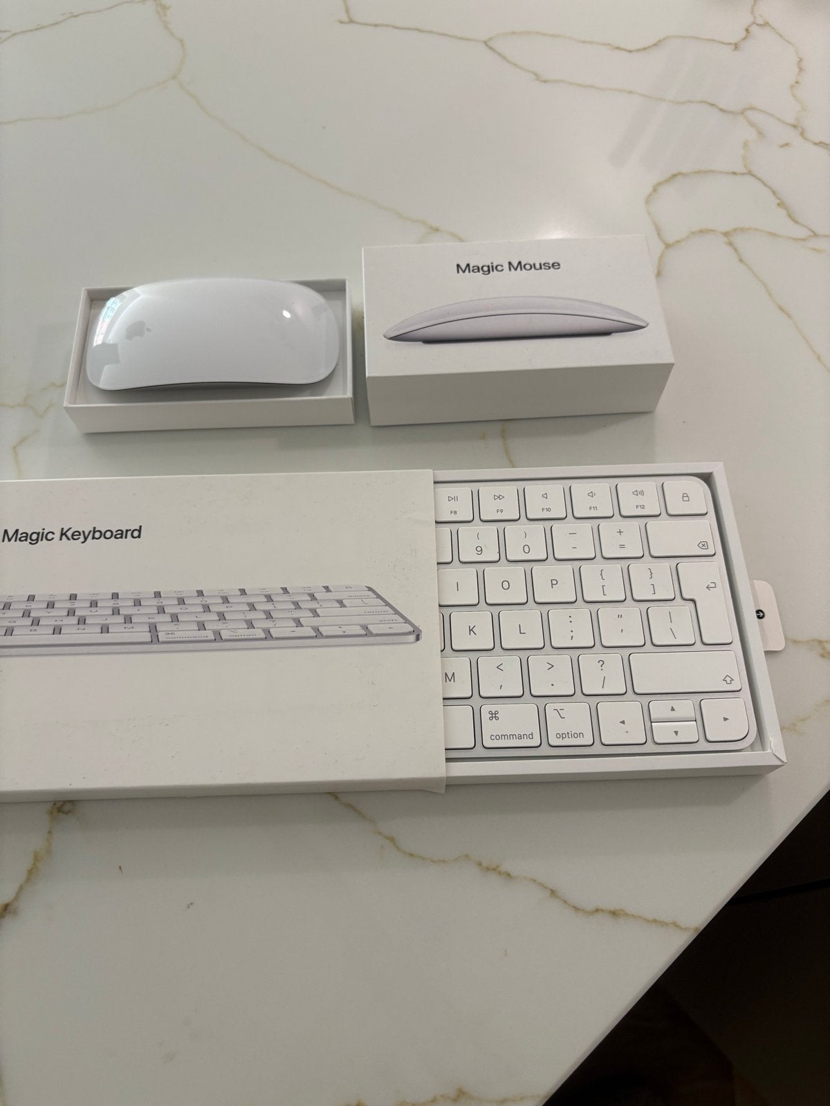 Apple Magic Mouse en Magic Keyboard (in doos), Computers en Software, Ophalen, Muis, Toetsenbord en muis-set, Zo goed als nieuw