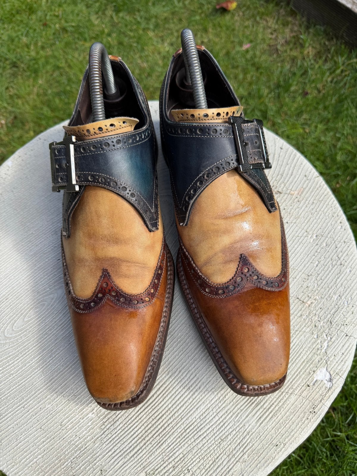 Harris Italiaanse leren gespschoenen maat 6, Ophalen of Verzenden, Gedragen, Bruin, Gespschoenen