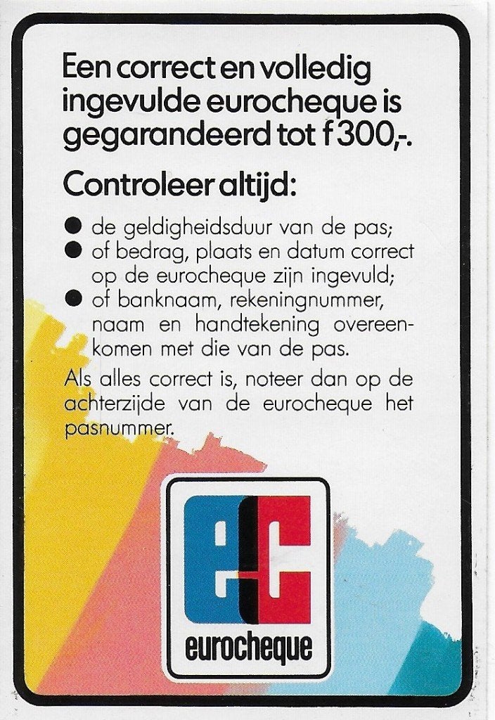 So49 sticker eurocheque, Ophalen of Verzenden, Zo goed als nieuw, Bedrijf of Vereniging