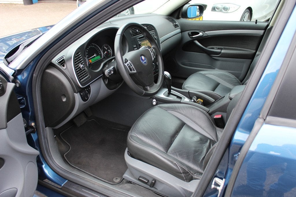 Saab 9-3 Sport Estate 2.8 V6 Turbo "Aero" Leder - Navi - Aut, Auto's, Saab, 252 pk, Blauw, Grijs, 1570 kg