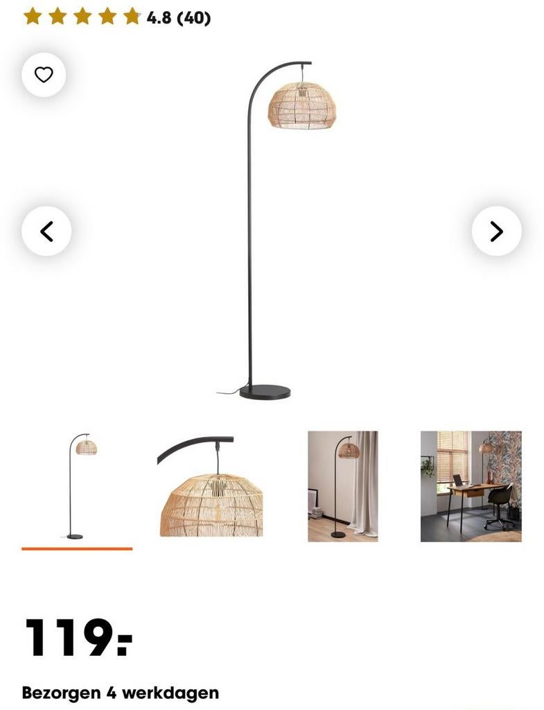 Vloerlamp/staandlamp, Ophalen, Zo goed als nieuw, 150 tot 200 cm