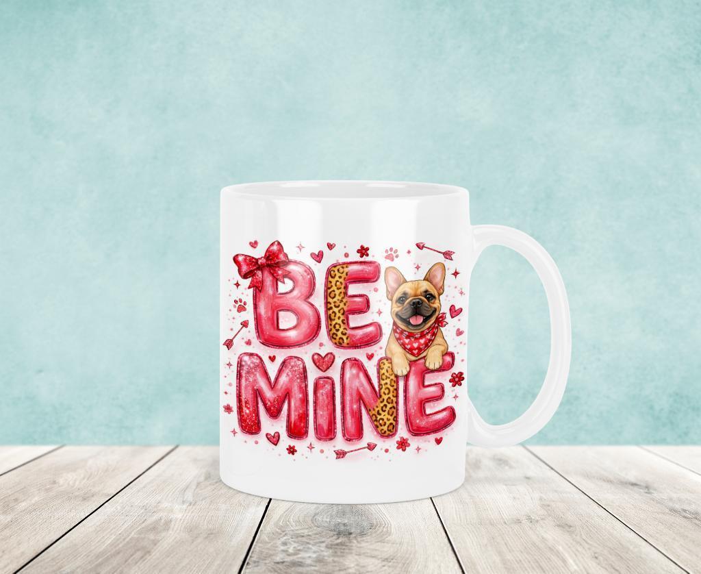 Franse Bulldog - Be Mine Valentijnsdag Mok, Keramiek, Nieuw, Ophalen of Verzenden, Overige stijlen