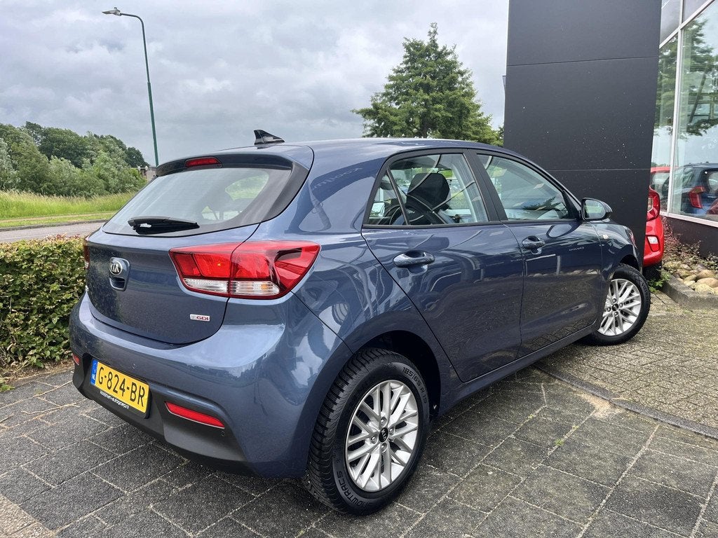 Kia Rio 1.0 TGDI DynamicLine Dealeronderhouden, Navigatie, A, Auto's, Kia, Voorwielaandrijving, Gebruikt, Euro 6, Blauw