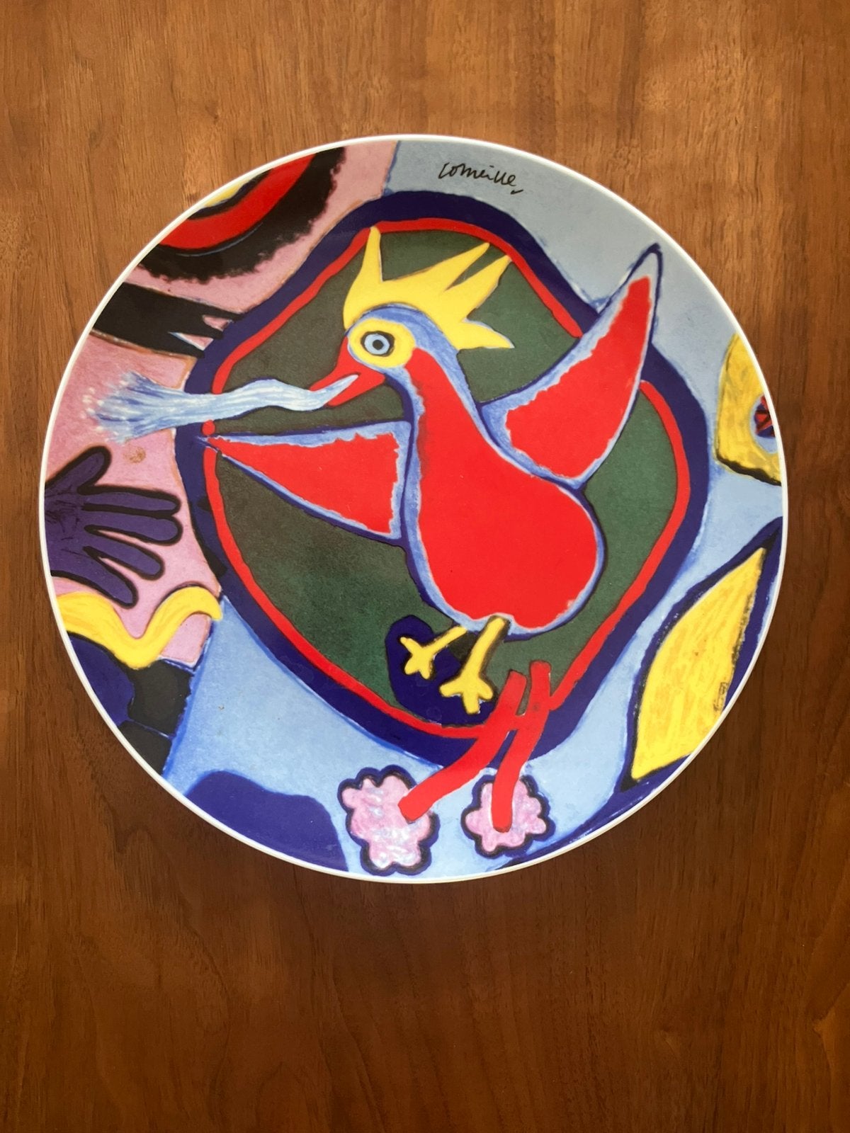 Puntgave schaal Corneille vuurvogel 30 cm., Ophalen of Verzenden