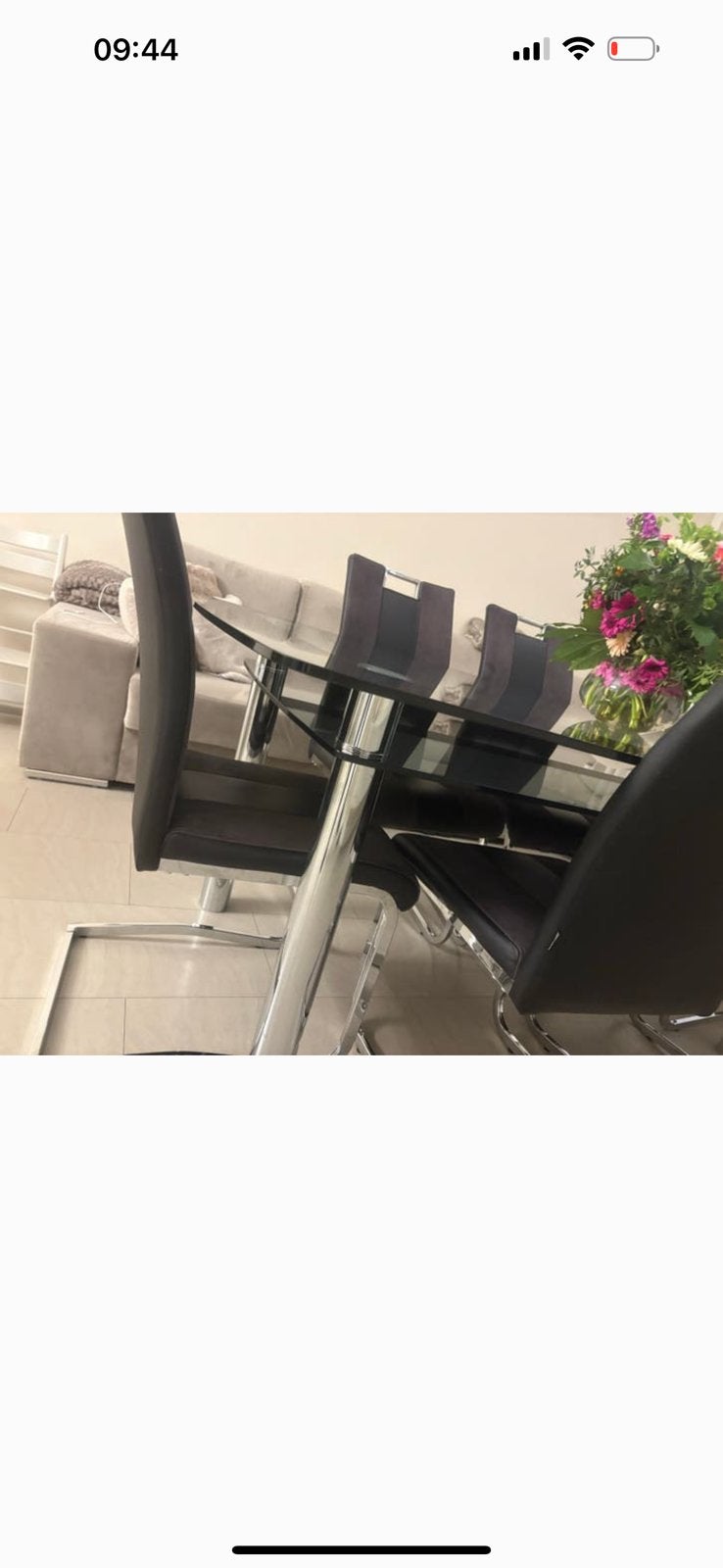 De glazen eettafel staat prima!, Ophalen, Gebruikt, 150 tot 200 cm, Vijf personen of meer