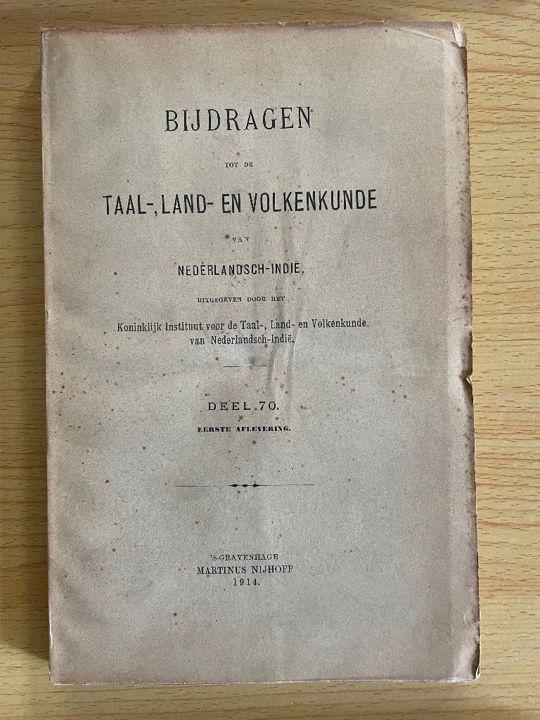 Bijdragen tot de Taal-, Land- en Volkenkunde van N.-Indië 70, Ophalen of Verzenden
