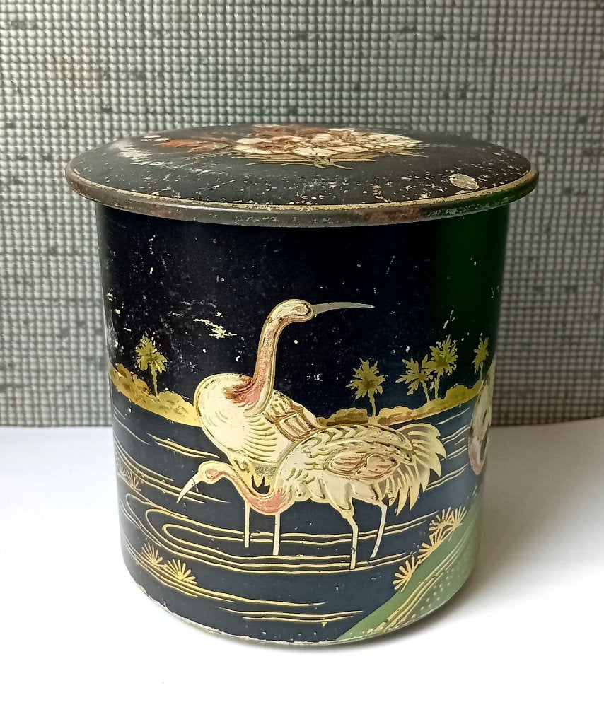 kraanvogels & bloemen blik, Verzamelen, Blikken, Verzenden, Overige