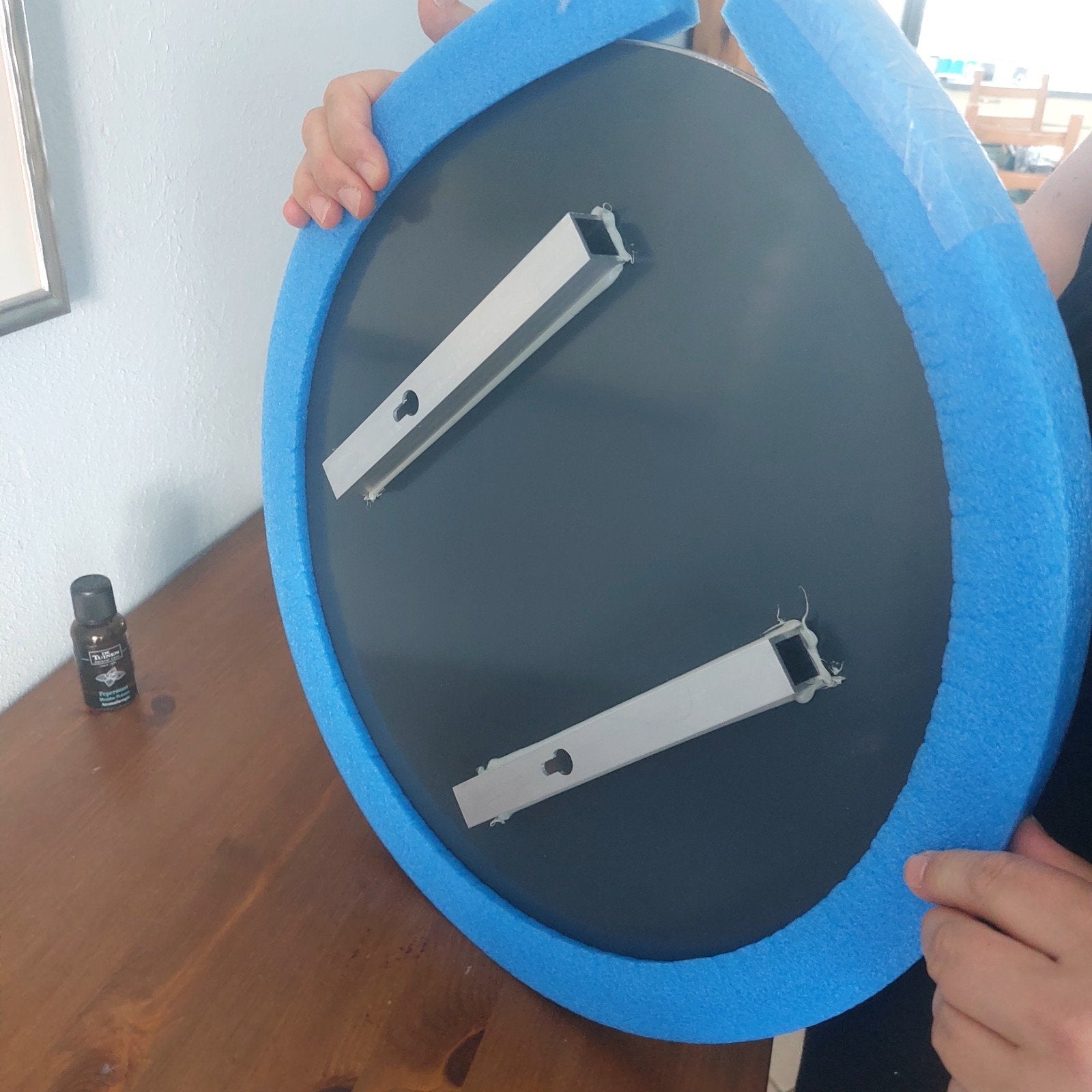 Nieuwe Primabad ronde spiegel Ø40cm verdektphangprofiel, Ophalen, Minder dan 50 cm, Rond, Nieuw