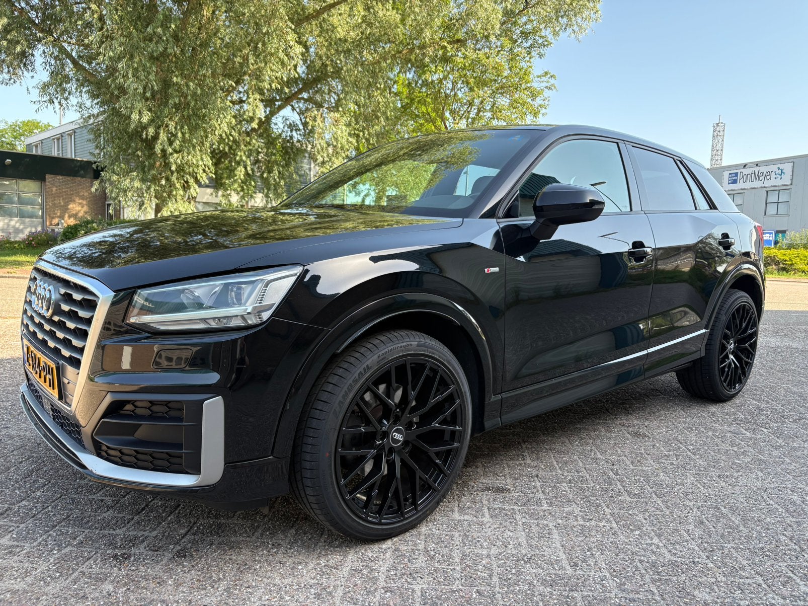 Audi Q2 1.4tfsi Cod 3x s-line Navi, Auto's, 4 cilinders, 150 pk, Leder en Stof, Zwart