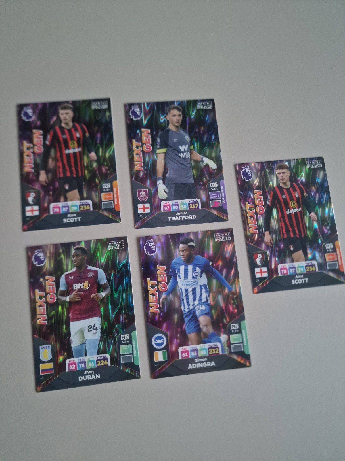 Panini Premier League Adrenalyn XL Next Gen voetbal kaarten, Ophalen, Zo goed als nieuw, Meerdere kaarten