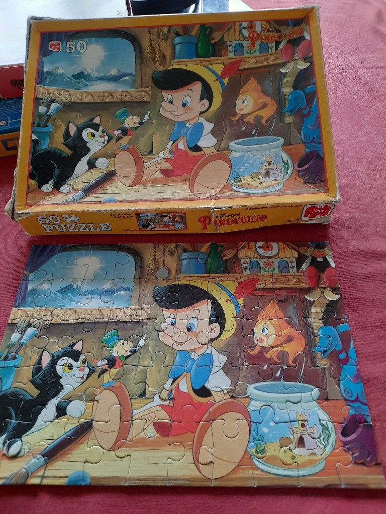 Pinokkio puzzels voor kinderen, 13 stuks in een dozijn :-), Ophalen of Verzenden, Meer dan 50 stukjes, Gebruikt, 4 tot 6 jaar