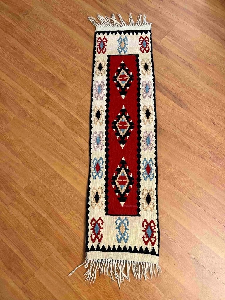 Vintage kelim kleed met ingestikte foam mat 120/32