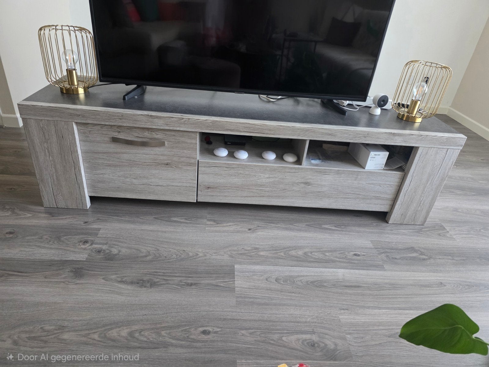 Tv-meubel grijs/bruin 183x47x48, Ophalen