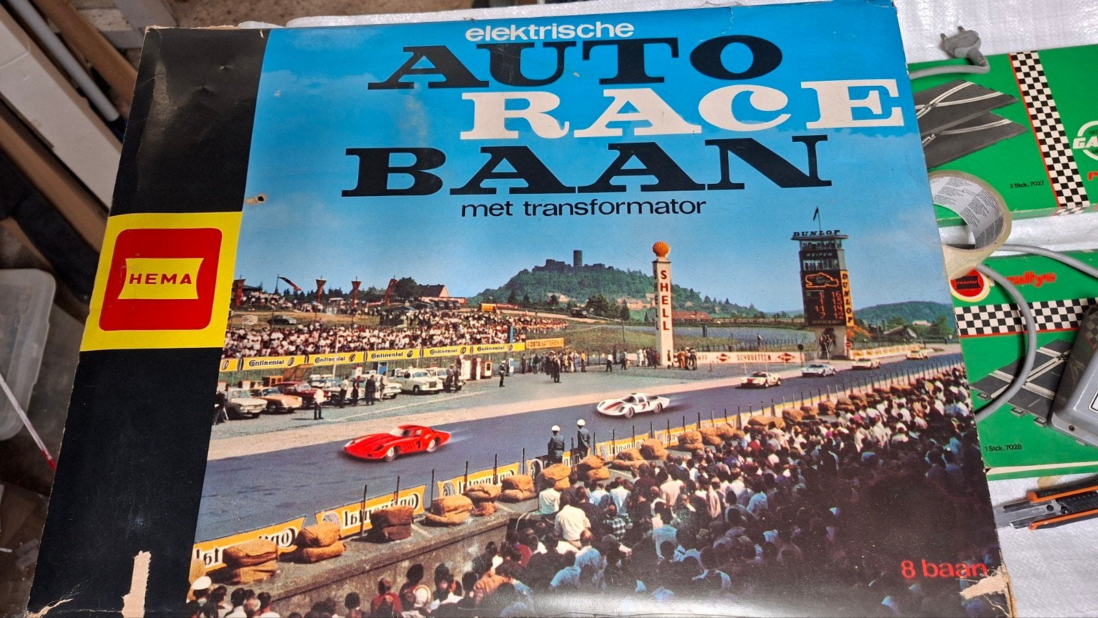 Zeldzame vintage HEMA/GAMA elektrische autoracebaan compleet, Kinderen en Baby's, Speelgoed | Racebanen, Verzenden, Gebruikt, Elektrisch