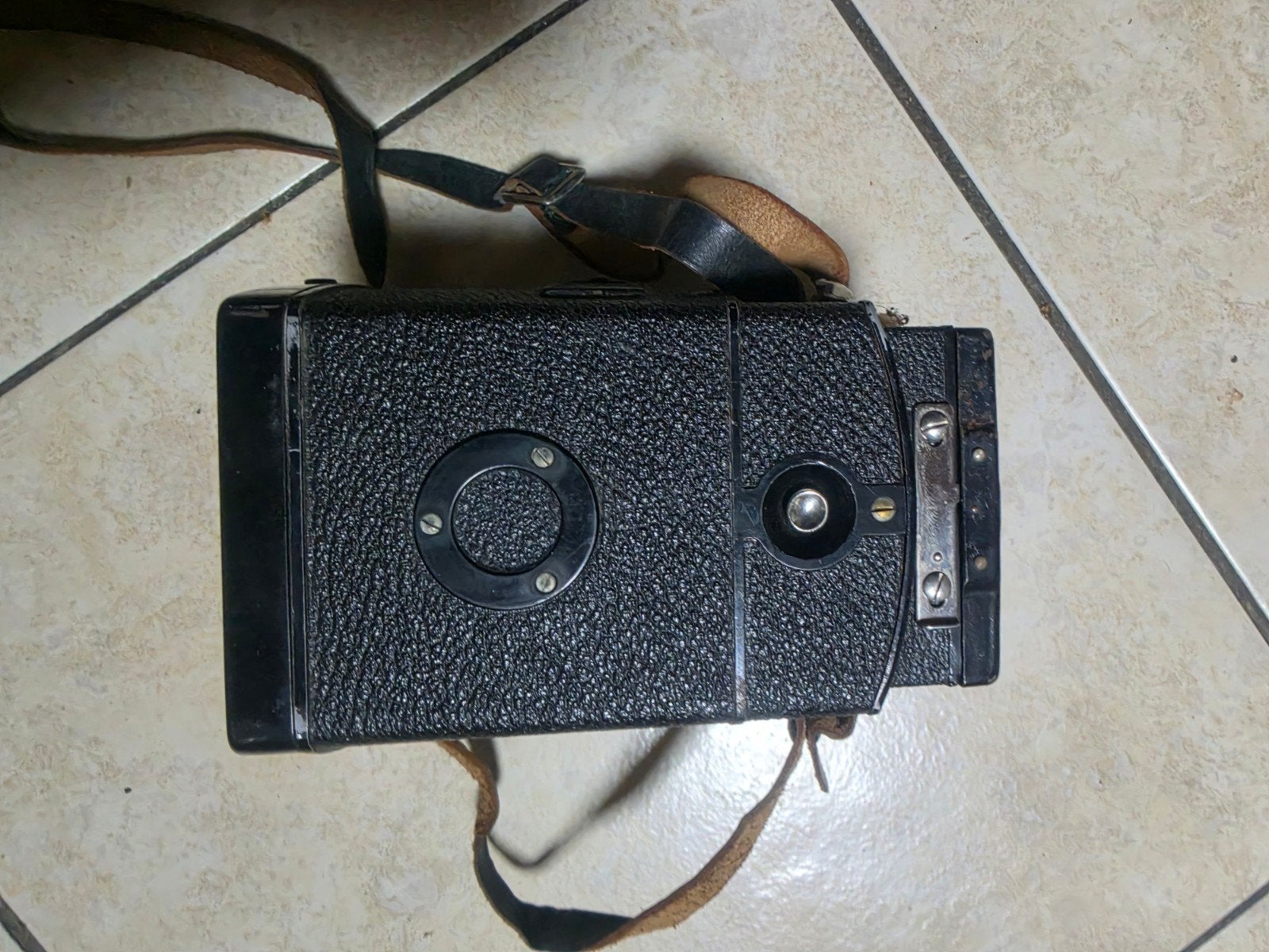 Vintage Zeiss Ikon Ikoflex camera met lederen tas, Ophalen, Gebruikt, Spiegelreflex, Overige Merken