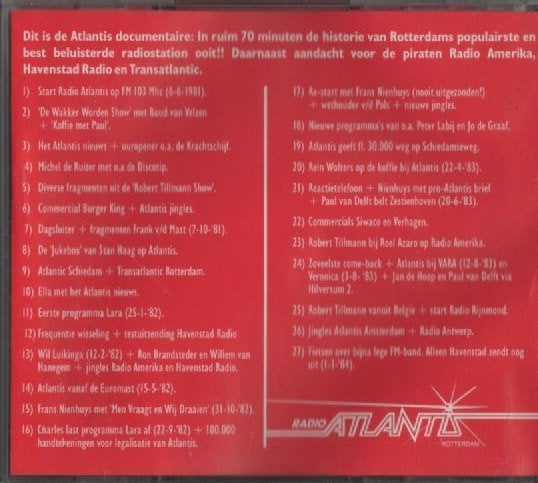 Radio Atlantis Rotterdam, Ophalen of Verzenden, Zo goed als nieuw