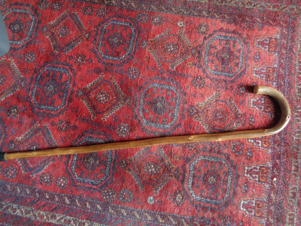 oude bamboe wandelstok rubberen dop 94 cm lang, Ophalen of Verzenden