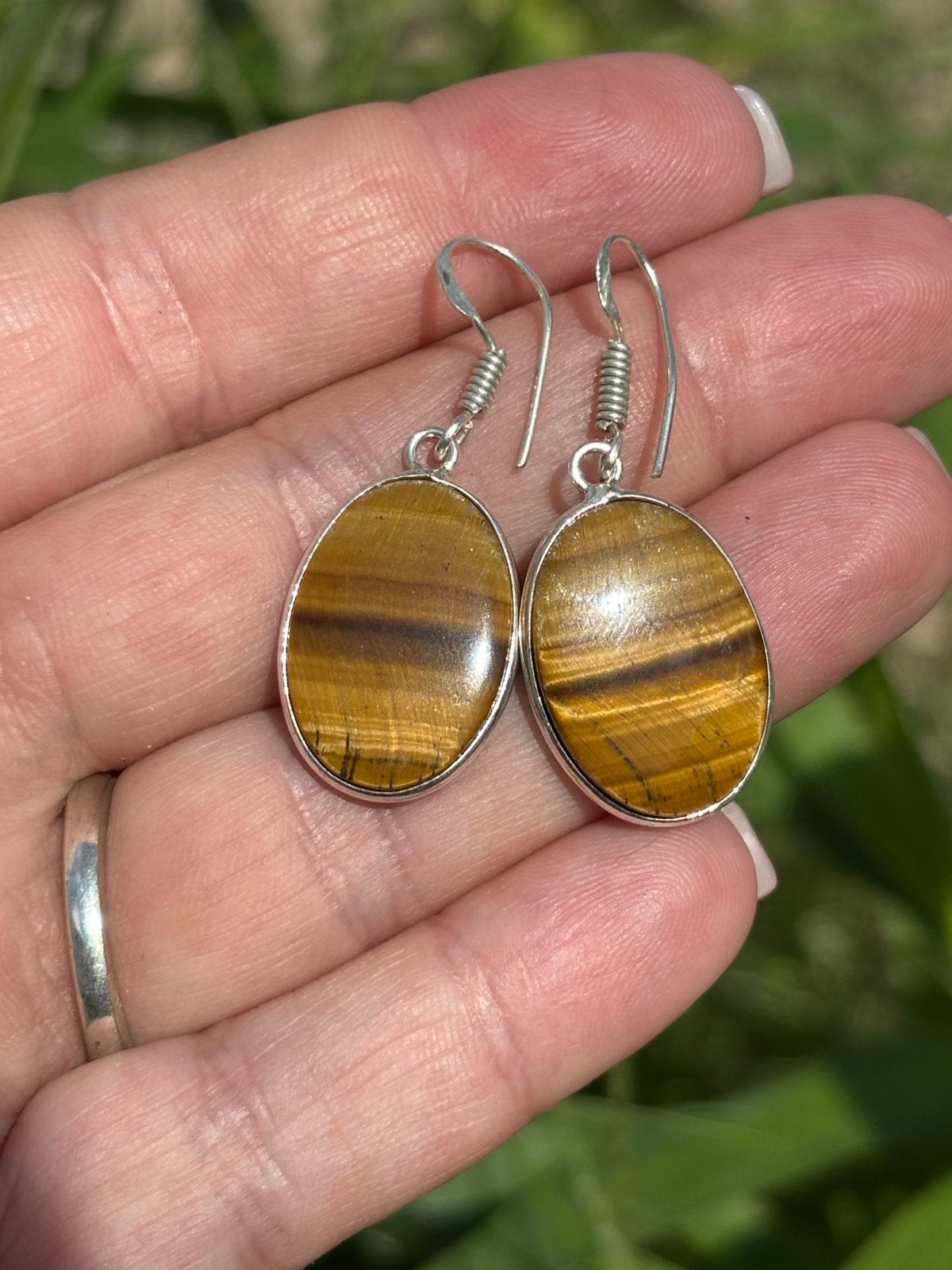 Tijgeroog Oorbellen - Stijlvol, Sieraden, Tassen en Uiterlijk, Oorbellen, Overige materialen, Hangers, Bruin, Vanbeeksaar4@gmail.com