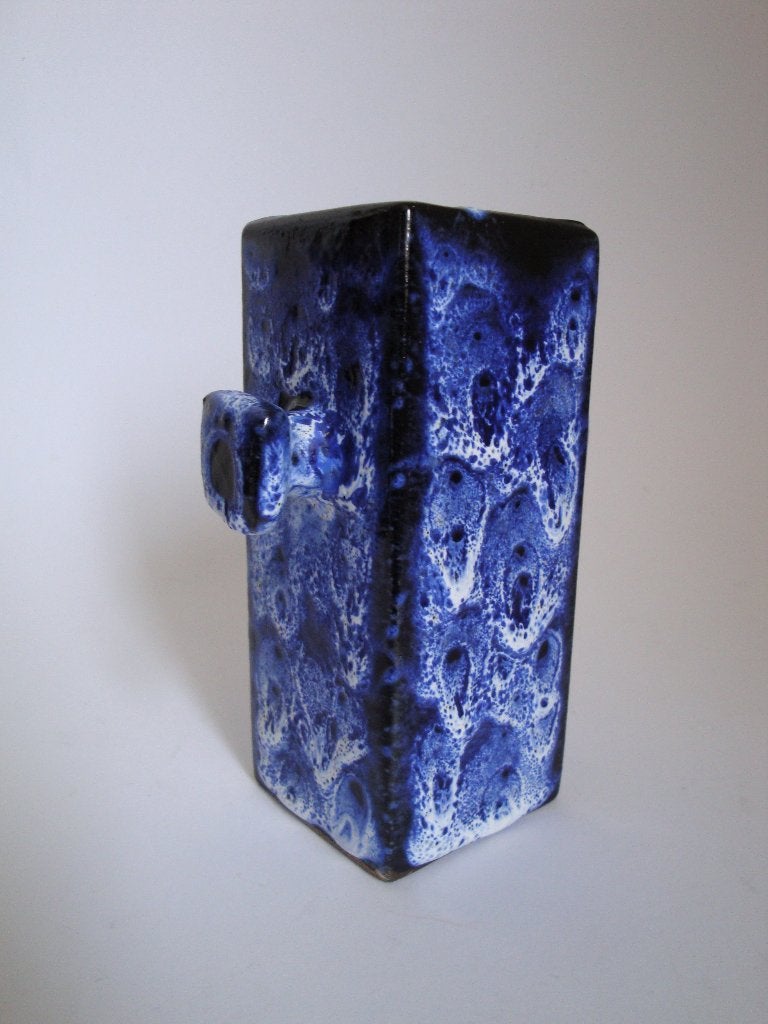 vintage vaas fat lava veb Haldensleben germany blue snake, Ophalen of Verzenden