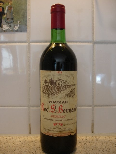 Château Roc St. Bernard 1979, Appellation Fronsac Controlée, Verzamelen, Wijnen, Zo goed als nieuw, Rode wijn, Frankrijk, Vol