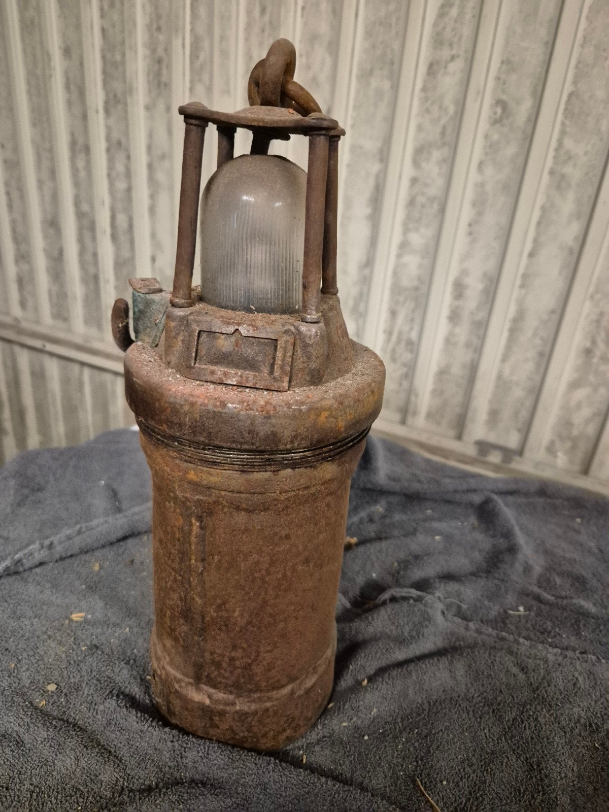 Antieke mijnlamp - roestig en authentiek, Ophalen of Verzenden