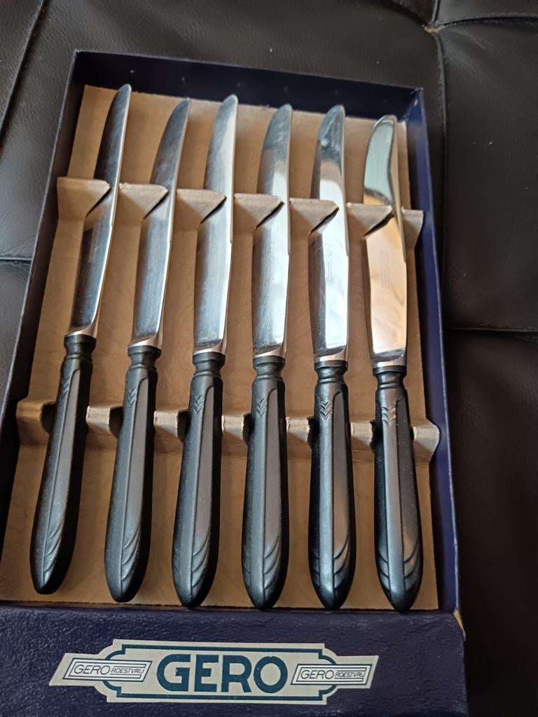 Gero Zilmeta 581 Visgraat  dinermessen met ebbaheft, Ophalen of Verzenden