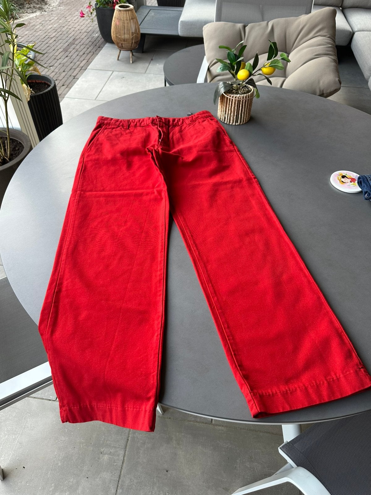 Nieuwe rode Zara broek/chino, maat 40 = 42, Verzenden, Zara, Maat 42/44 (L), Nieuw