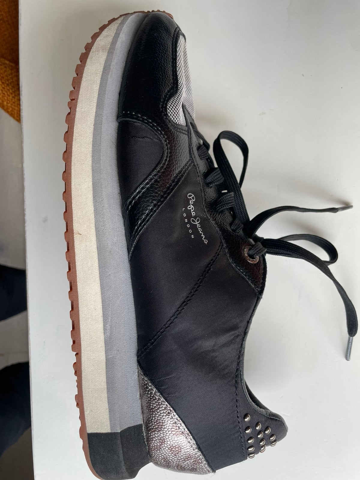 Te koop: leren sneakers, Pepe’s Jeans, zwart, 41, Kleding | Dames, Schoenen, Ophalen of Verzenden, Zo goed als nieuw, Zwart, Sneakers of Gympen
