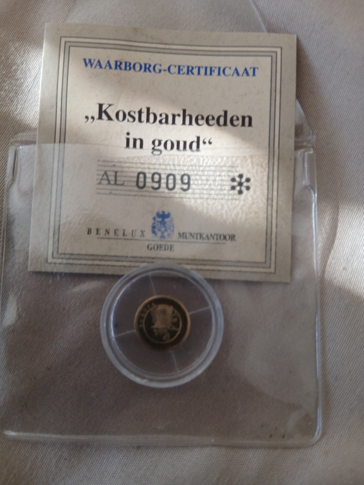 Gouden munt Benelux Muntkantoor met certificaat, Koningin Beatrix, Losse munt, Goud, Overige waardes