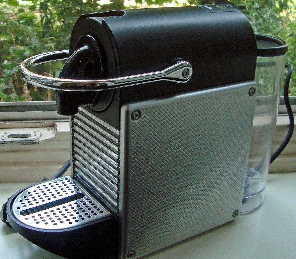 Nespresso Magimix Pixie - Electric Aluminium -, Ophalen, Afneembaar waterreservoir, Koffiemachine, Zo goed als nieuw