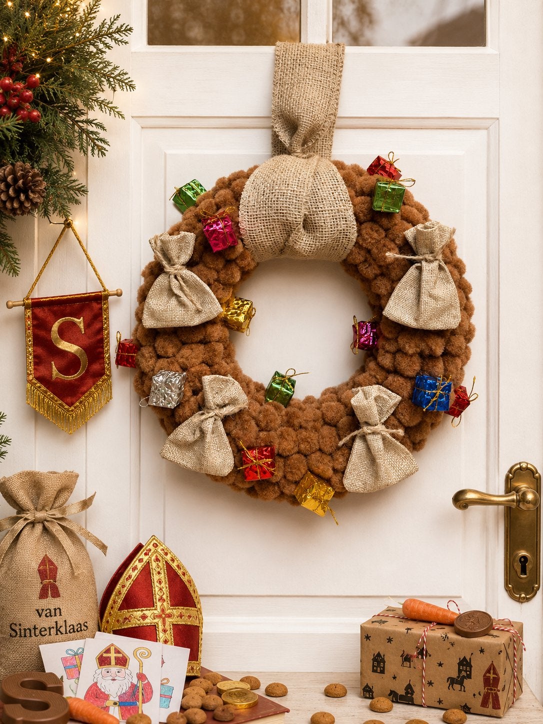 Sinterklaas/pepernoten krans, Ophalen of Verzenden, Nieuw