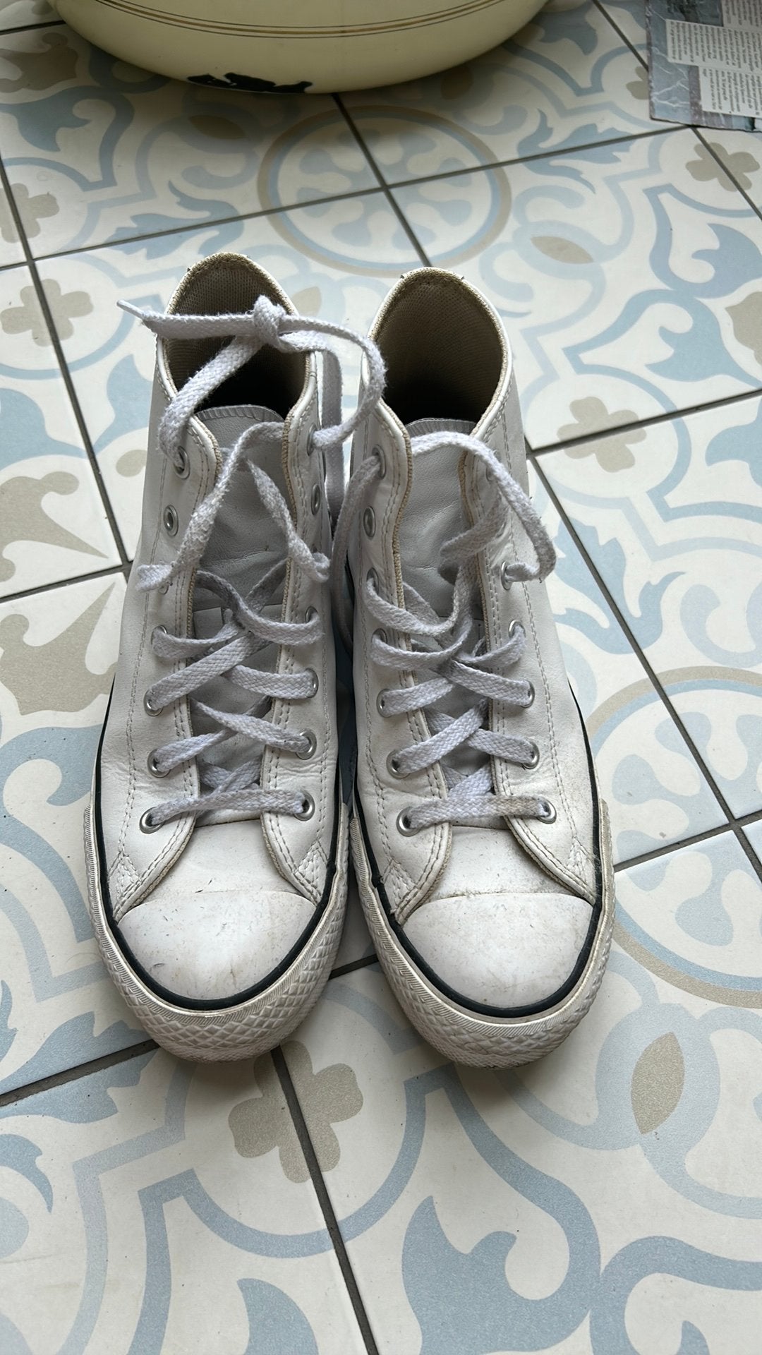 Converse all stars wit nepleer 37, Ophalen of Verzenden, Zo goed als nieuw, Wit, Sneakers of Gympen