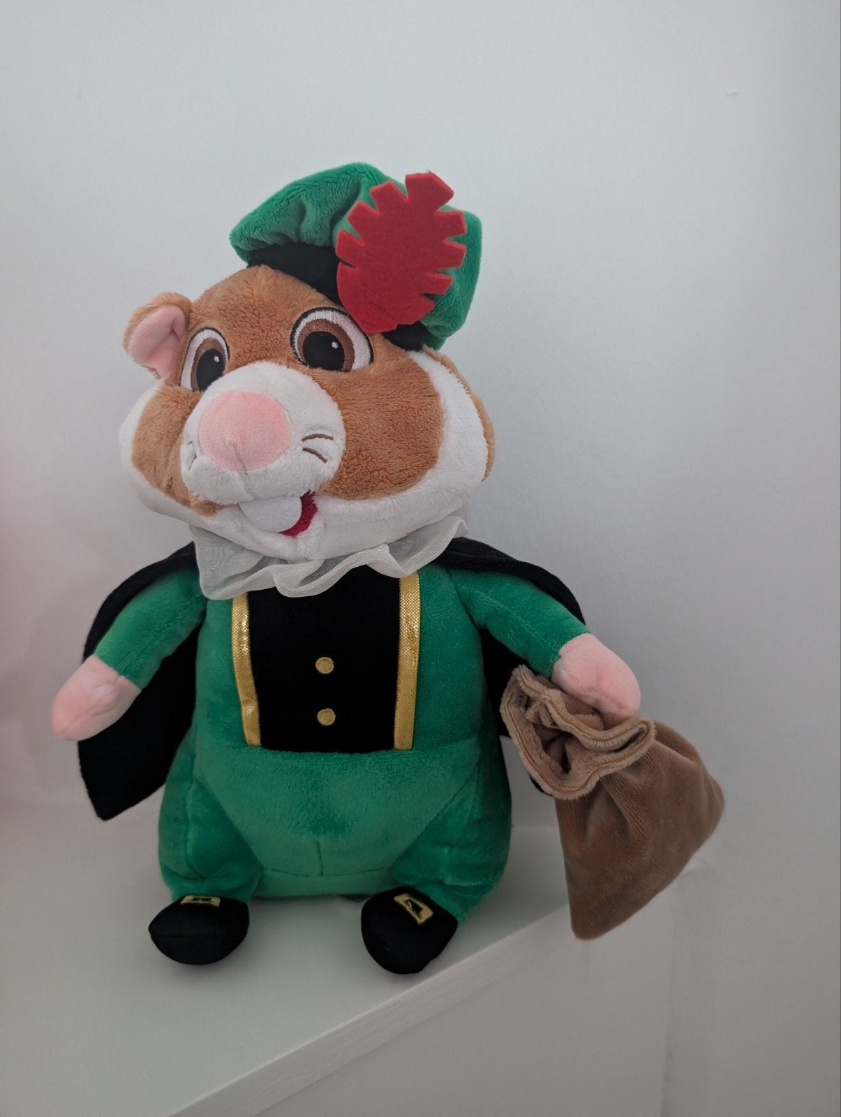 Knuffel Hamster Piet met zak, Groen, Overige typen, Ophalen of Verzenden, Zo goed als nieuw