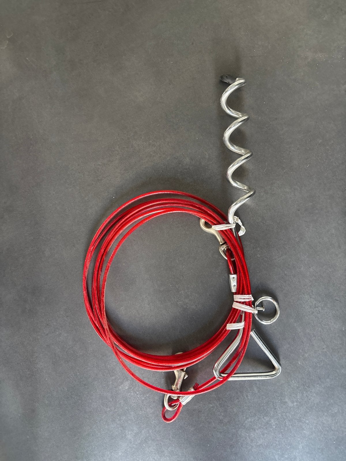 Hondenkabel - incl. aanlegspiraal - 4,5 meter  met grondpen, Dieren en Toebehoren, Ophalen of Verzenden, Zo goed als nieuw