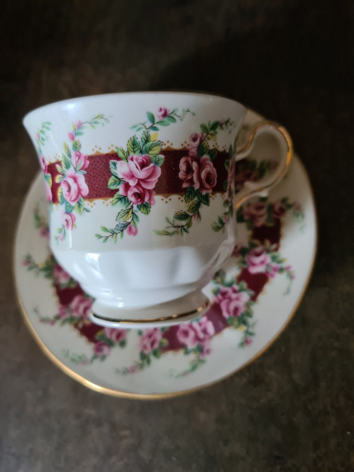 Vintage Qeen Anne kop en schotel Ridgway Potteries porselein, Ophalen of Verzenden, Zo goed als nieuw, Porselein, Kop en/of schotel