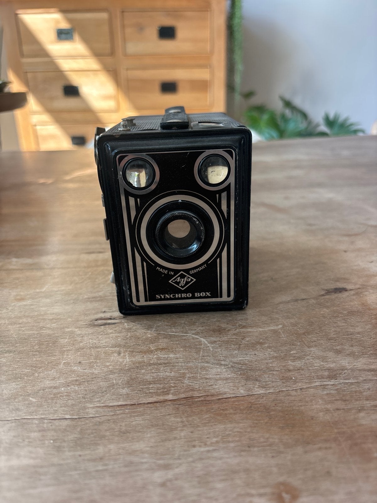 Agfa Synchro Box Camera - Vintage Fotocamera, Ophalen of Verzenden, Gebruikt, Compact, Overige Merken